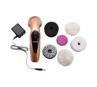 APLVFFZH Brosse à Chaussures Électrique Cireuse Automatique Kit de Nettoyage Polisseuse de Cuir avec 6 Têtes Adapté pour Maison Bureau, or