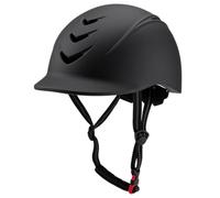 APLVFFZH Casque d'Équitation Casque Protection Coque Harnais avec Sangle Réglable en Trois Entrées d'air pour Fraîcheur Ajustement Stable Adapté à Entraînement, Noir, L 58-62CM