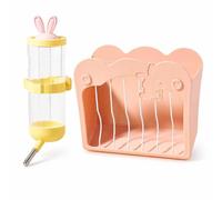 APLVFFZH Ensemble Alimentation Lapin, 550, Construction en Plastique, Abreuvoir pour Lapin, Usage en intérieur, pour Nouveaux propriétaires, Jaune et Rose, Style to 2