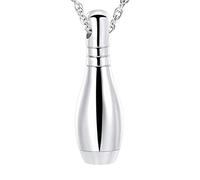 APLVFFZH Ensemble de Collier Commémoratif Cylindrique En Acier Inoxydable, Argent