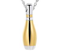 APLVFFZH Ensemble de Collier Commémoratif Cylindrique En Acier Inoxydable, Doré