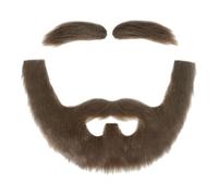 APLVFFZH Ensemble de fausses barbes et sourcils pour adultes, pour Halloween, Brun