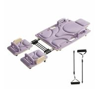 APLVFFZH Entraîneur Pliable pour Tonification Musculaire Planche d'Abdominaux Portable avec roulettes PU Silencieuses Plateau Reformer Ajustable en Bois , Violet , Allongé avec Appui-tête