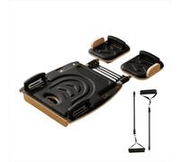 APLVFFZH Entraîneur Pliable pour Tonification Musculaire Planche d'Abdominaux Portable avec roulettes PU Silencieuses Plateau Reformer Ajustable en Bois , Noir , Standard