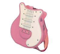 APLVFFZH Femmes Guitare en Forme de Sac à bandoulière en Cuir PU Lady Sac pour Les déplacements Party Concert, Rose