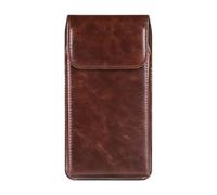 APLVFFZH Holster Ceinture Téléphone pour Personnes Âgées en Cuir PU Double Passants et Boucle Sécurisée Adapté Aux Loisirs et Sorties, Brun