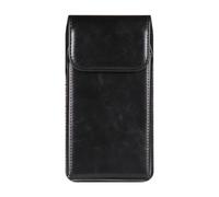 APLVFFZH Holster Ceinture Téléphone pour Personnes Âgées en Cuir PU Double Passants et Boucle Sécurisée Adapté Aux Loisirs et Sorties, Noir
