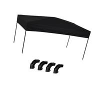 APLVFFZH Housse de Canopy pour Chariot Protection Contre La Pluie et Le Soleil Tissu Anti-UV Quatre Faces Ouvertes Convient Aux Promenades Marché Plage Rassemb, Noir