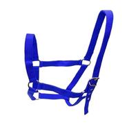 APLVFFZH Licol Cheval Harnais Réglable Sangle PP Résistante Corde Doublée Cuir Utilisation Confortable et Solide Convient à Entraînement Ferme Chevaux, Bleu