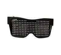 APLVFFZH Lunettes LED Bluetooth, Contrôle Par Application pour Raves, Affichage de Texte Clignotant Amusant, blanc