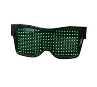 APLVFFZH Lunettes LED Bluetooth, Contrôle Par Application pour Raves, Affichage de Texte Clignotant Amusant, vert