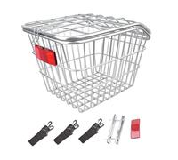 APLVFFZH Panier de Vélo pour Roue Arrière, Panier de Rangement pour Vélos, Porte-Bagages Robuste en Métal, Argent avec Couvercle