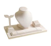 APLVFFZH Présentoir Collier Support Bijoux Mannequin Organiseur en Tissu Microfibre Polyvalent Adapté Aux Vitrines de Magasin Exposition Maison Cadeau Événemen, Beige