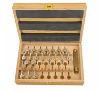 APLVFFZH Remontoir de Barillet pour Montre Kit d'Outils Ensemble Mainspring Têtes Numériques Poignée Robuste Compatible 8200 2824 3135 7750 8500 Coffret Bois