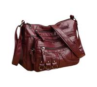APLVFFZH Sac à Bandoulière en Simili Cuir pour Dames, Sac Fourre-Tout Chic pour Escapades Estivales, Rouge