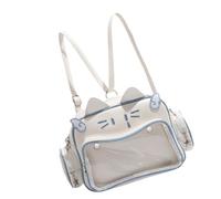 APLVFFZH Sac Cat Ita, Sac à bandoulière Transparent avec fenêtre pour présentoir à épingles, Figurine d'anime, présentoir, Bleu