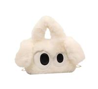 APLVFFZH Sac fourre-Tout en Peluche avec bandoulière Mignon Dessin de Dessin Anniversaire Flou Cadeau de Sac à Main Flou, Blanc