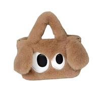 APLVFFZH Sac fourre-Tout en Peluche avec bandoulière Mignon Dessin de Dessin Anniversaire Flou Cadeau de Sac à Main Flou, CafÉ
