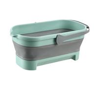 APLVFFZH Seau Pliable pour Nettoyage Bassin Polyvalent Pliable avec Robustes Seau Portable avec Roulettes et Fonction Lavage Panier de Transport Résistan, Vert