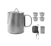 APLVFFZH Tasse de Camping avec 4 Tasses à Thé, égouttoir à Théière, Kit de Thé Pou