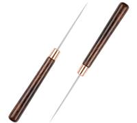 APLZGMG Lot de 2 alênes avec long manche en bois, perforatrice, alêne de couture pour cuir, aiguille à picoter, poinçon pour poinçonnage, couture, bricolage, outils en cuir, réparation