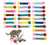 APLZGMG Lot de 24 ressorts en coton coloré pour chat, jouets interactifs en peluche pour chaton de tous les âges, pour jouer à rebondir, entraîner, taper, mordre, chasse