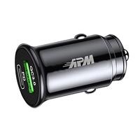 APM 38W Chargeur Voiture Allume Cigare, 2 Ports, USB-A, Quick Charge 3.0, 18W, USB-C, PD 20W, Noir, Compatible iPad iPhone 15 14 Pro Max 13 Pro Plus 12 Mini 11 Samsung Galaxy S23 S22, 570353