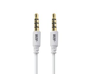 apm 418017 - Cordon Jack 3,5Mm Stereo Mâle/Mâle - 1.50m - Blanc
