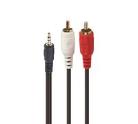 apm 419005 - Cordon Jack 3,5Mm/2 Rca Stereo Mâle/Mâle - 1.50m - Noir