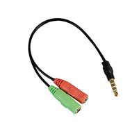 APM 422023, Adaptateur Jack 3,5mm, Micro et Casque Audio Stéréo, Splitter Mâle à Double Femelle, Compatible avec Ordinateur, Ecouteur, Haut-Parleur, Transmission Sonore Stable et Rapide