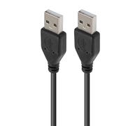 APM 570306 - Cordon USB 2.0 USB-A/USB-A - Câble USB Mâle/Mâle - Câble USB Type A - Transmission Stable Sans Interférences - Taux de Transfert Rapide - Longueur 1,8m - Noir