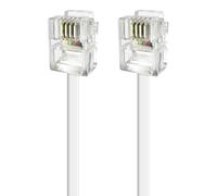 APM 570840 - Cordon ADSL Rj11 Mâle/Mâle de couleur Blanc 2M - Cordon doux et flexible pour relier à un boîtier ou un modem ADSL