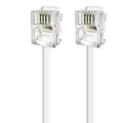 APM 570841 - Cordon Adsl Rj11 Connecteurs Mâle/Mâle Blanc - 5M de longueur - Cordon doux et flexible pour relier à un boîtier ou un modem ADSL