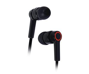 APM 600249 - Casque Filaire Intra-Auriculaire - Écouteurs Filaires - Ecouteurs Intra Auriculaires - Micro Intégré - Forme Ergonomique - Appels Simples - Câble Plat - Noir