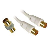 APM - Câble d'antenne - IEC connector (9.52mm) mâle pour IEC connector (9.52mm) mâle - 5 m - coaxial - blanc Blanc G