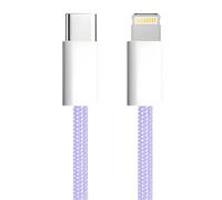 APM Cable USB C, Chargeur iPhone [Certifié Apple MFi] - Nylon Tressé Violet, Charge Rapide Lightning pour 14/13/12, iPad, AirPod (1M), 600411