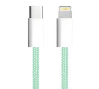apm Cable iPhone USB C, Chargeur iPhone [Certifié Apple MFi], Nylon Tressé Vert, Cordon USB C Charge Rapide, Connecteur Lightning, Ultra Durable, Pour iPhone 14/13/12.., iPad, AirPod, (1M), 600412