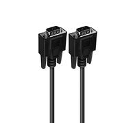 APM Câble VGA 5m Mâle/Mâle avec Connecteurs à Vis, 15 Broches, Noyaux Ferrites, Plaqué Nickel, Compatible Moniteur LCD/LED Haute Résolution, PC vers Écran VGA, Noir 510016