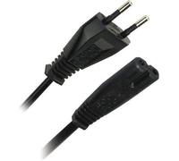 APM Cordon d'alimentation Secteur Bipolaire CEE 7-16/IEC C7 - Mâle/Femelle - Noir - 1,5m