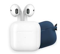 apm Ecouteurs Bluetooth sans Fil, Boîtier de Charge, Ecouteur sans Fil, Son Stéréo, Oreillette Main Libre, Coque Silicone Bleu Nuit, Casque Audio, Compatible PC Smartphone Tablette, Blanc, 600331