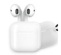 APM Écouteurs sans Fil TWS Bluetooth 5.3 Blanc, Son Stéréo HD, Micro Intégré, Autonomie Longue Durée, Boîtier de Charge Compact, Housse Silicone Clear Incluse, 600334