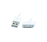 APM France 570177 Câble USB avec Chargeur/Synchronisation pour iPhone 3/3GS/4/4S/iPad/iPad 2 1,5 m Blanc