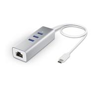 APM Hub USB C, 4 en 1, vers Ethernet RJ45 et 3 Ports USB 3.0, Adaptateur USB Type-C 5Gbps, Réseau Gigabit, Compatible avec Windows MacOS Linux ChromeOS PC XPS Surface MacBook, 570317