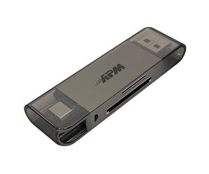 APM Lecteur de Carte SD Micro SD, 2 en 1, USB C/USB-A 3.0, Transfert 5 Gbps Ultra Rapide, Aluminium, Compatible avec Windows MacOS Linux ChromeOS PC XPS MacBook Chromebook S23 S22 S21, 570609
