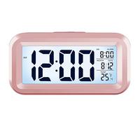 APM Snooooze Réveil Numérique pour Chambre, Horloge de Bureau à Piles, Alarm Clock Numérique avec Veilleuse Intelligente, Affichage 12/24H - C°/F° - Date, pour Ado, Adulte et Enfant, Rose, 425034