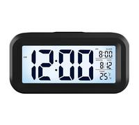 apm Snooooze Réveil Numérique pour Chambre, Horloge de Bureau à Piles, Alarm Clock Numérique avec Veilleuse Intelligente, Affichage 12/24H - C°/F° - Date, pour Ado, Adulte et Enfant, Noir, 425031