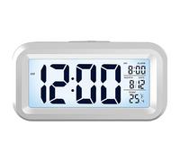 APM Snooooze Réveil Numérique pour Chambre, Horloge de Bureau à Piles, Alarm Clock Numérique avec Veilleuse Intelligente, Affichage 12/24H - C°/F° - Date, pour Ado, Adulte et Enfant, Blanc, 425032