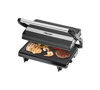 Bestron Machine a panini avec bac de récupération, Appareil panini avec poignée Cool-Touch, Paninimaker avec revêtement antiadhésif, 700 Watt, APM123Z, Couleur: Noir