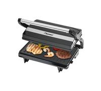Bestron Machine a panini avec bac de récupération, Appareil panini avec poignée Cool-Touch, Paninimaker avec revêtement antiadhésif, 700 Watt, APM123Z, Couleur: Noir