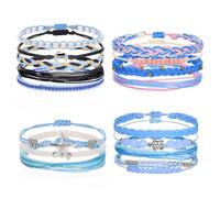 APMGONT Bracelet Bresilien Femme, Bracelets Plage Faits à la Main Réglable, Bracelets Tissu Cordon, Bracelet de Cheville en Corde Tressée Coloré, Unisexes pour Femmes Hommes (16 pièces)